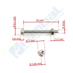 Tornillo y Tuerca M4 Metálico 20mm.