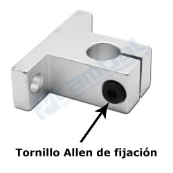 Soporte vertical Eje Guia 30mm.