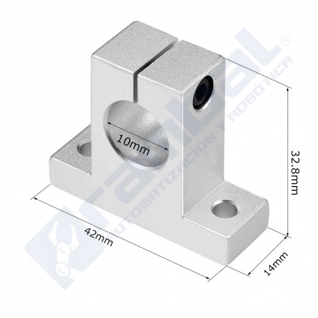 Soporte vertical Eje Guia 10mm.