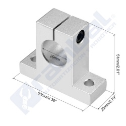 Soporte vertical Eje Guia 20mm.