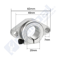 Soporte vertical Eje Guia 20mm.