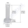Tornillo Cruz Nylon M3 8mm