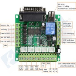 Placa de interfaz CNC, 5 ejes, MACH3