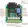 Placa de interfaz CNC, 5 ejes, MACH3