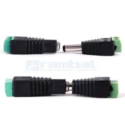 Adaptador DC Macho-Hembra 5,5x2,1mm con tornillos