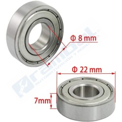 608ZZ, Rodamiento de bolas (8 x 22 x 7mm)