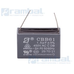 Condensador de Arranque CBB61 450VAC 1.5 uf.