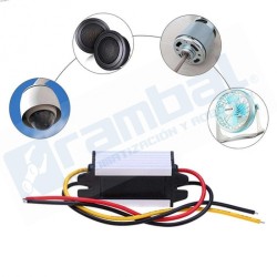 R-Reductor de voltaje Step Down DC-DC 24V a 12V 3A Impermeable