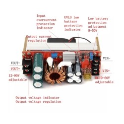 R-Fuente Regulable Step Up 8-60V 12–83V 20A 1200W