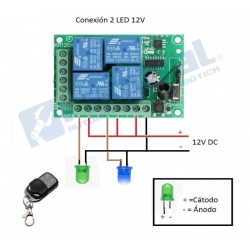 Kit de Reles Inalámbricos con Control Remoto RF 433Mhz 4 Canales