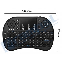 Mini Teclado inalámbrico con panel táctil.