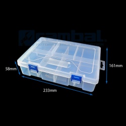Caja organizadora plástica 2 niveles 8 divisiones