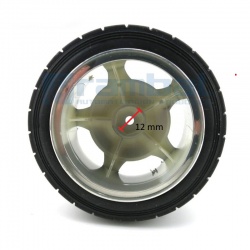 Rueda de Goma 80 x 35mm con acople hexagonal.