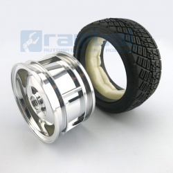 Rueda de Goma 80 x 35mm con acople hexagonal.