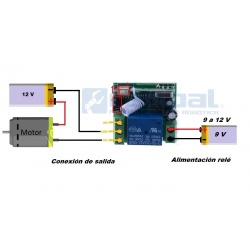 Módulo Relé inalámbrico 1 canal, 12 V, 315 MHz con Transmisor a distancia.