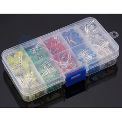 Kit de 300 diodos LED 5mm y 3mm 5 colores