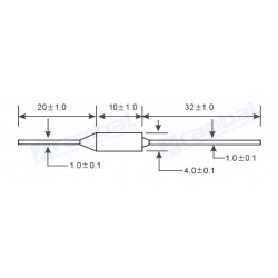 Fusible térmico RY142 - Dimensiones
