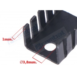 Disipador de calor de 10x15x20 mm, para componentes TO-220