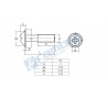 Pack 20 tornillos con tuerca M3 x 6mm cabeza brida de tipo Philips.