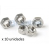 Set 10 tuercas M2 metálica 2mm acero inoxidable