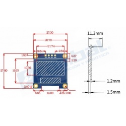 Display OLED 0.96” Blanco de 128x64 Píxeles I2C