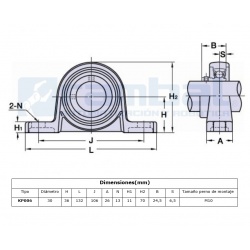 Rodamiento KP006-30mm Soporte Pedestal