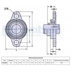 Rodamiento KFL006-30mm Soporte Lateral