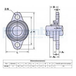 Rodamiento KFL08-8mm Soporte Lateral