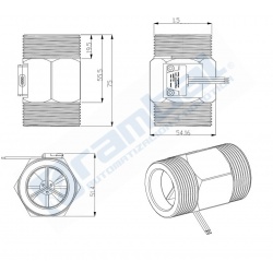Sensor de Caudal 1.5 pulgada YF-DN40 Acero Inox.