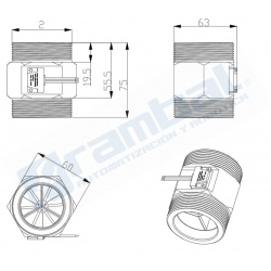 Sensor de Caudal 2 pulgadas YF-DN50 Acero Inox.