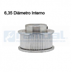 Polea Dentada GT2 60 Dientes Ancho 10mm-  6,35mm Diámetro Int.