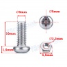 Set 20 Tornillos y Tuercas M2 x 10mm de acero inoxidable, cabezal redondo cruz