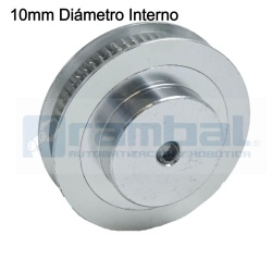 Polea Dentada GT2 60 Dientes Ancho 6mm-  10mm Diámetro Int.