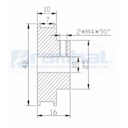 Polea Dentada GT2 60 Dientes Ancho 6mm-  10mm Diámetro Int.
