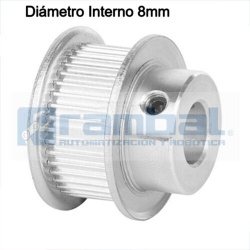 Polea Dentada GT2 30 Dientes Ancho 6mm-  8mm Diámetro Int.