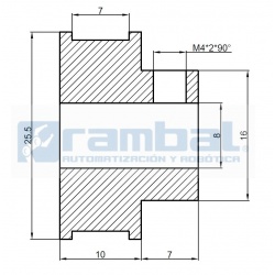Polea Dentada GT2 30 Dientes Ancho 6mm-  8mm Diámetro Int.