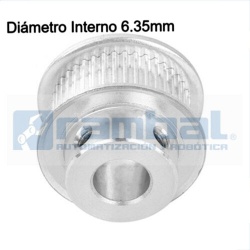 Polea Dentada GT2 30 Dientes Ancho 10mm-  6.35mm Diámetro Int.