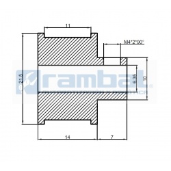 Polea Dentada GT2 30 Dientes Ancho 10mm-  6.35mm Diámetro Int.
