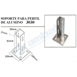 SOPORTE PARA PERFIL DE ALUMINIO 3030
