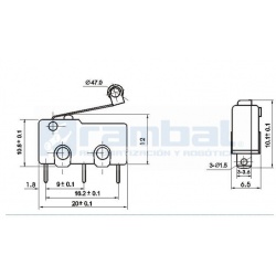 Interruptor Final de carrera con rodillo (Limit switch roller) KW11-N