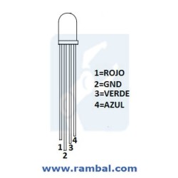 LED RGB Clear. Catodo Comun Full LUX 5mm