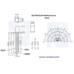 LED RGB Clear. Catodo Comun Full LUX 5mm