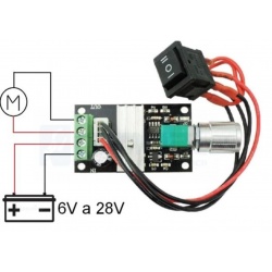 Control Velocidad y de giro PWM 6V a 28V /3A, CC DC.